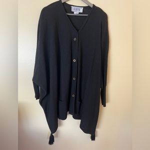 ALNORAL Vintage Batwing Sweater Jacket w/ Tassles & Shoulder Pads